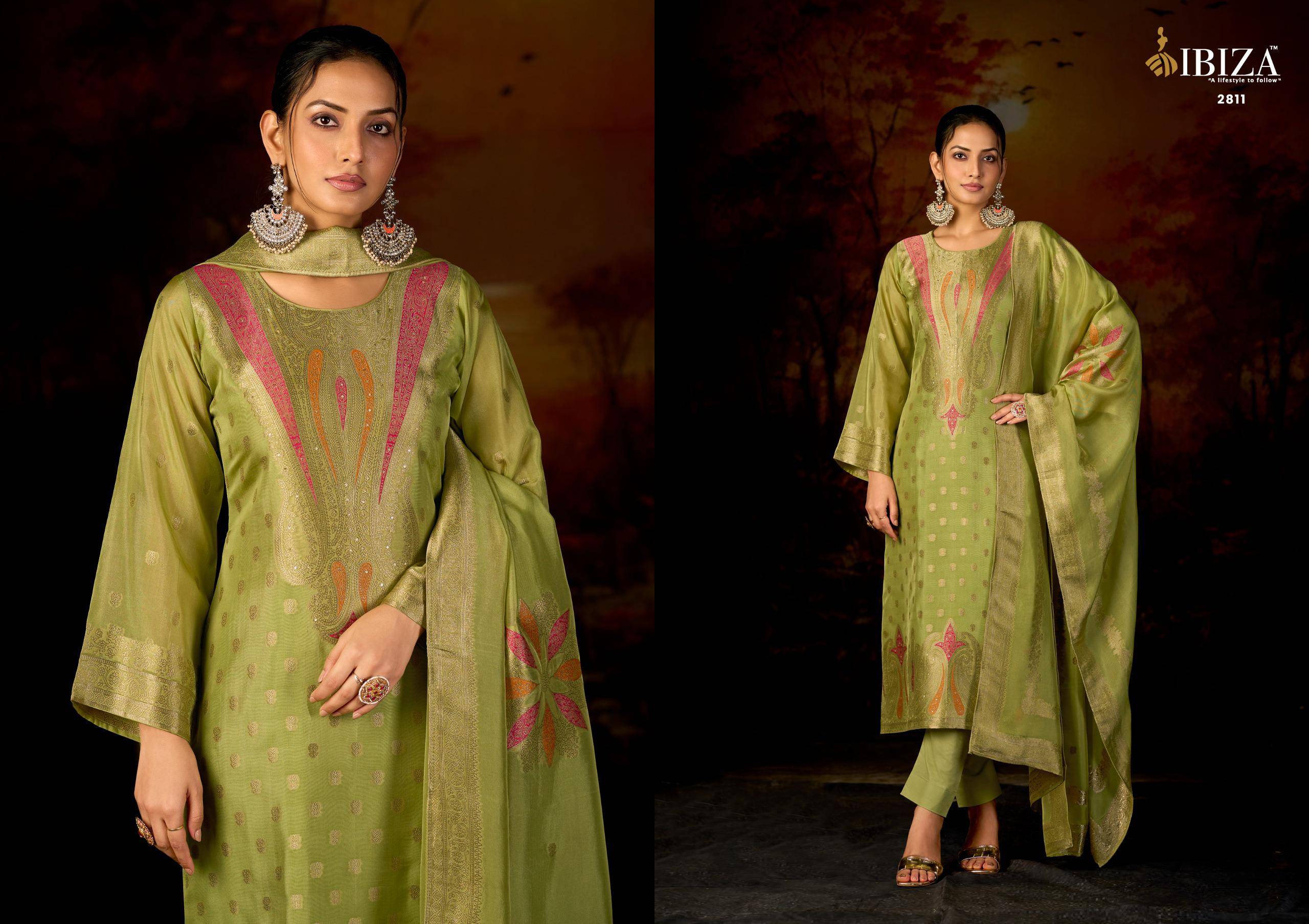 NAZUK By IBIZA 2811 To 2816 Series Beautiful Festive Suits Stylish Colorful Fancy Casual Wear JACQUARD Dresses At Wholesale Price
